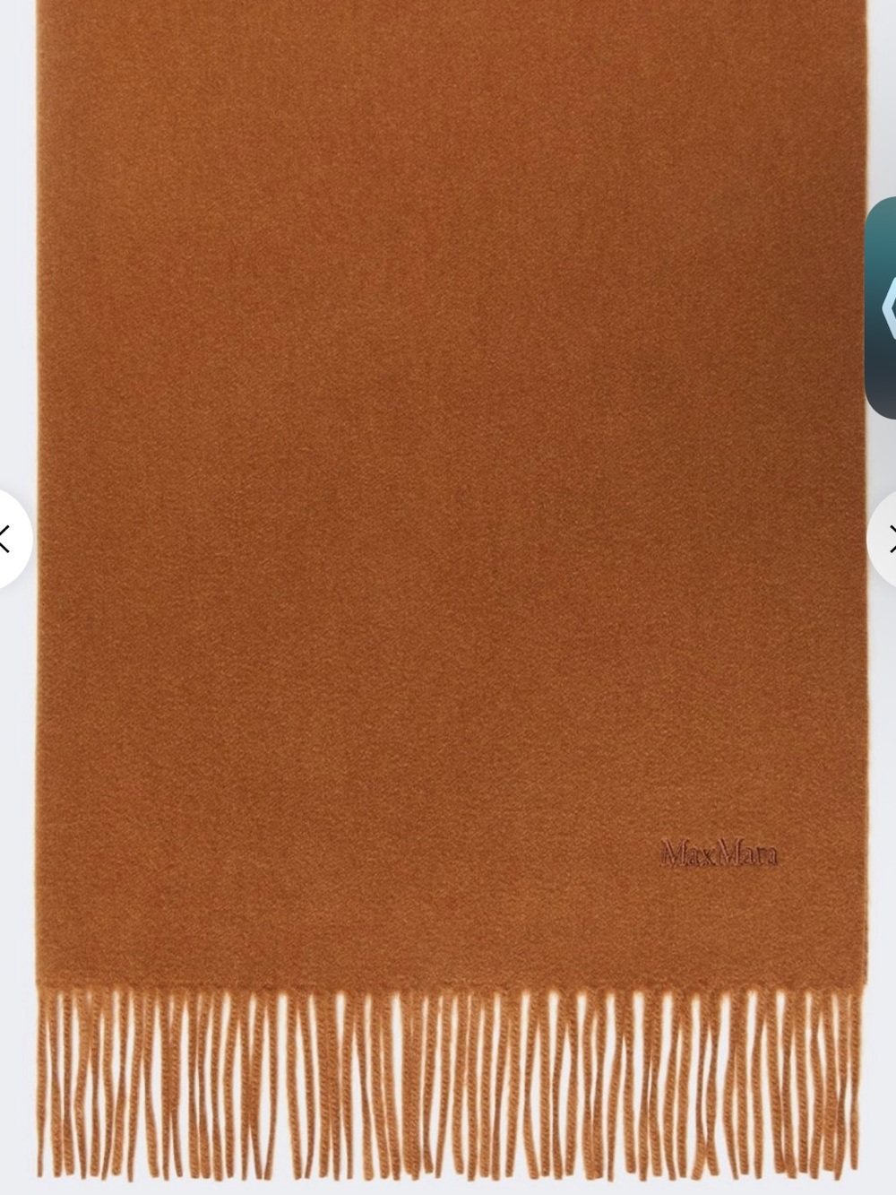 MaxMara 100% Camel Hair Stole Scarf Tobacco Brown